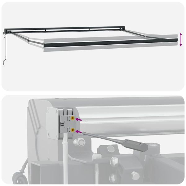 Прибираща се тента антрацит и бял 4,5x3 м плат и алуминий
