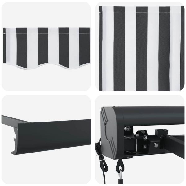 Прибираща се тента антрацит и бял 4,5x3 м плат и алуминий