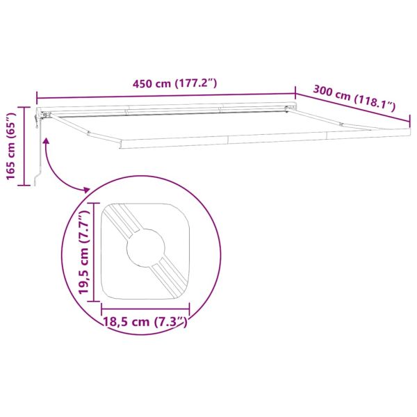Прибираща се тента антрацит и бял 4,5x3 м плат и алуминий