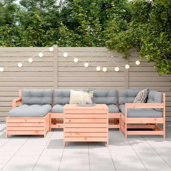 Градински комплект диван от 7 части, дугласка ела масив