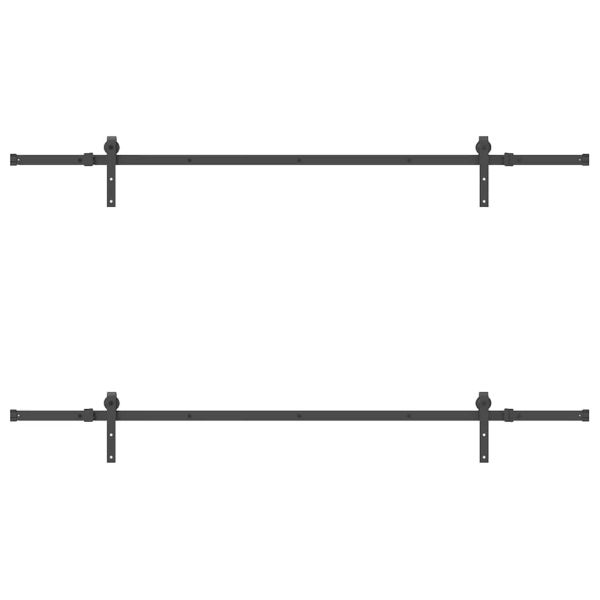 Комплект механизъм за плъзгаща врата, 213,5 см, стомана, черен