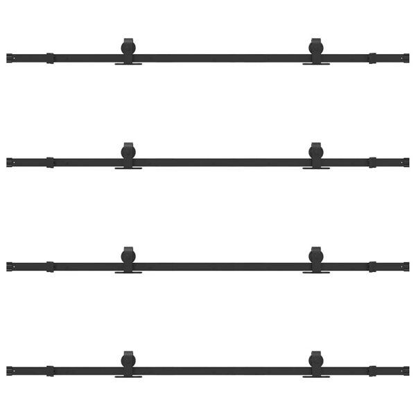 Комплект механизъм за плъзгаща врата, 400 см, стомана, черен