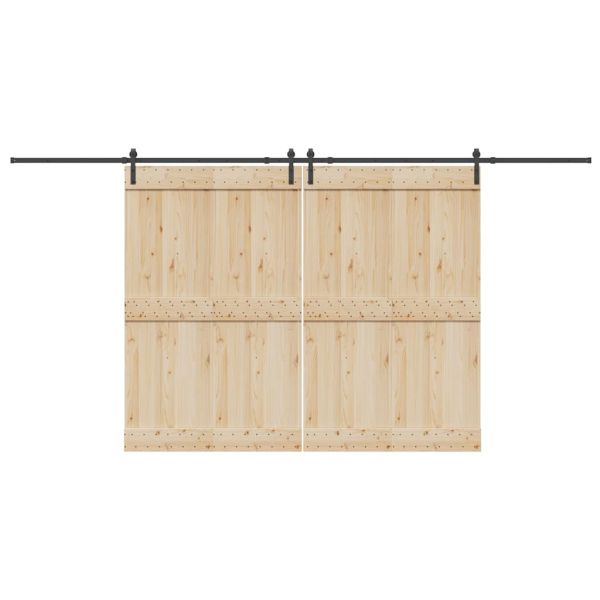 Комплект механизъм за плъзгаща врата, 427 см, стомана, черен