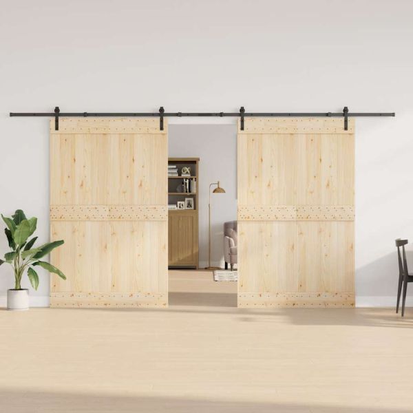 Комплект механизъм за плъзгаща врата, 427 см, стомана, черен