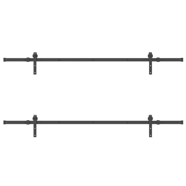 Комплект механизъм за плъзгаща врата, 427 см, стомана, черен