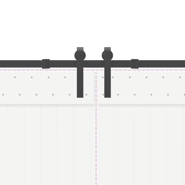 Комплект механизъм за плъзгаща врата, 427 см, стомана, черен