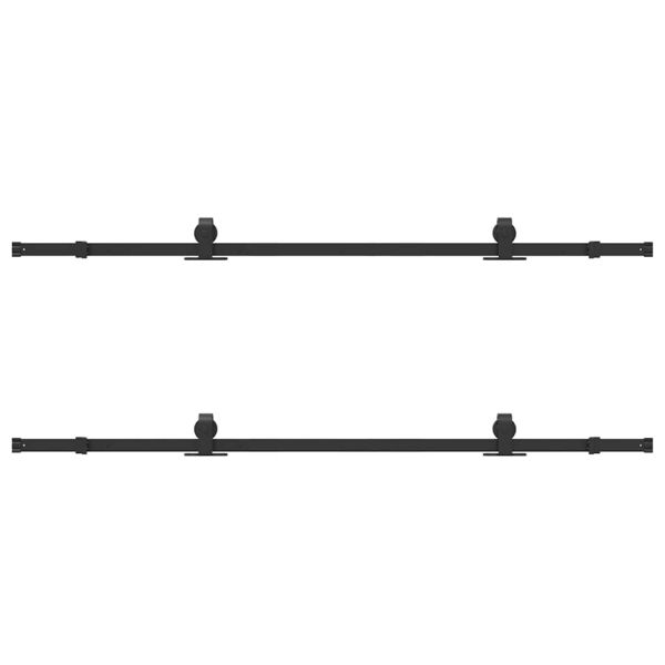 Комплект механизъм за плъзгаща врата, 400 см, стомана, черен