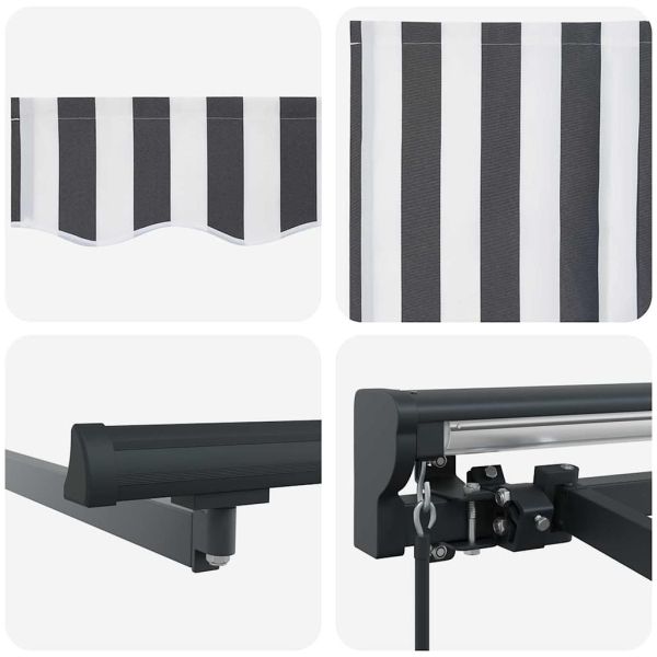 Сгъваем навес Антрацит и бяло 450 × 300 cm Полиестер и метал