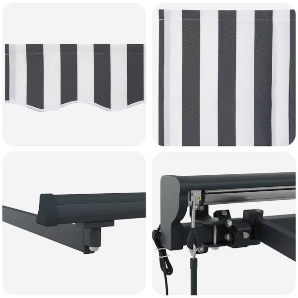 Сгъваем навес Антрацит и бяло 450 × 300 cm Полиестер и метал