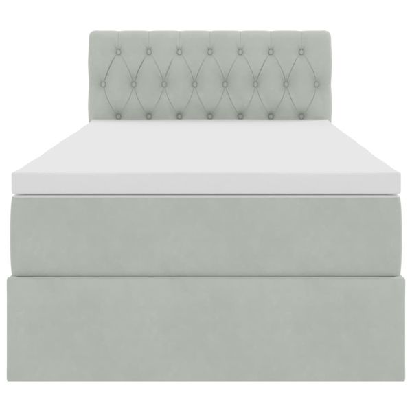 Легло с място за съхранение Светлосиво 100 x 200 cm Кадифе