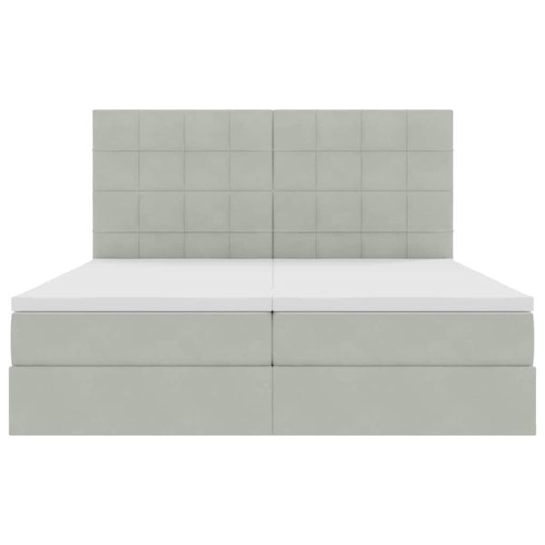 Легло с място за съхранение Светлосиво 200 x 200 cm Кадифе