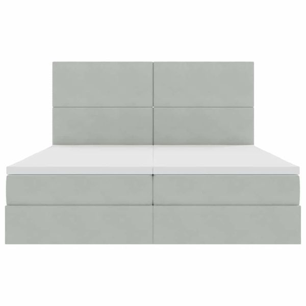 Легло С LED лентисти светлини Светлосиво 200 x 200 cm Кадифе