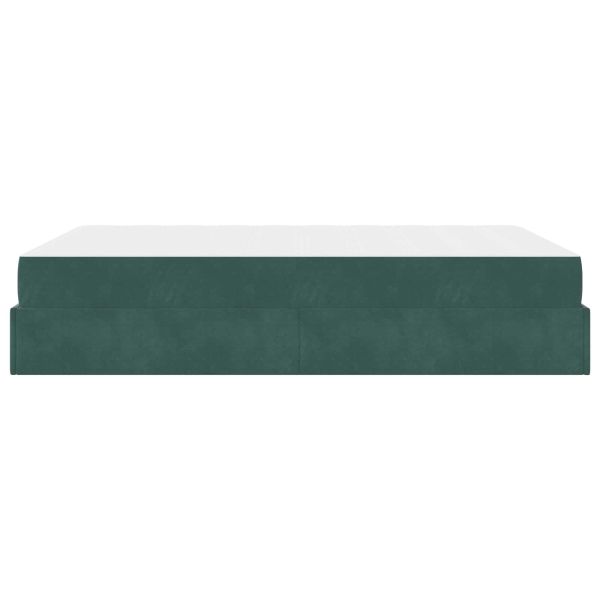 Рамка за легло с матрак с матрак 2 pcs Зелен Кадифе