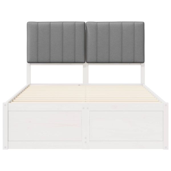 Леглова рамка с тапицирана гръбна част Светлосиво 120 x 200 cm