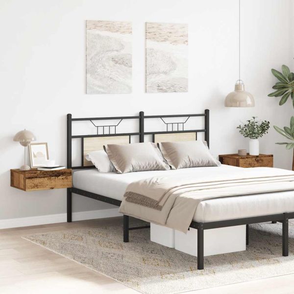 Плаващи нощни шкафчета 2 бр. стара дървесина 40x32x15 cm