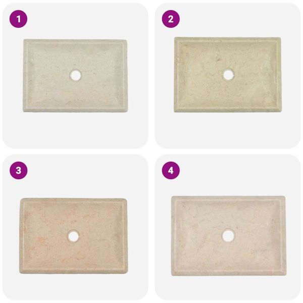 Кремава мивка, 50x35x10 см, мрамор