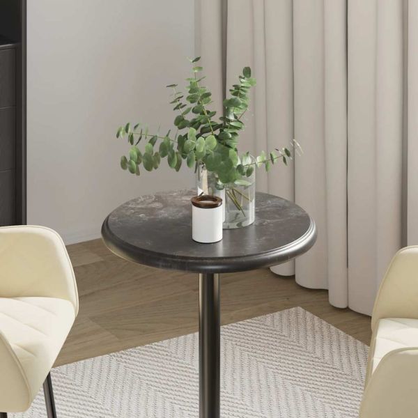 Плот за маса, черен, Ø40x2,5 см, мрамор