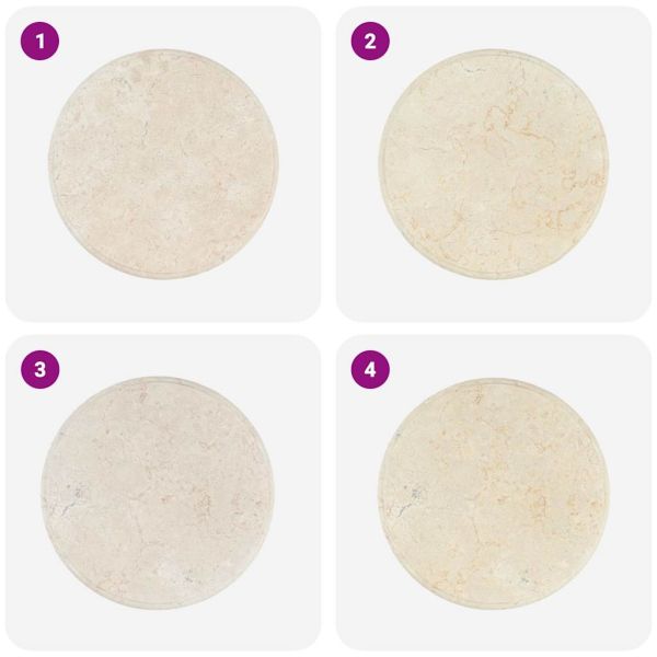 Плот за маса, кремав, Ø50x2,5 см, мрамор