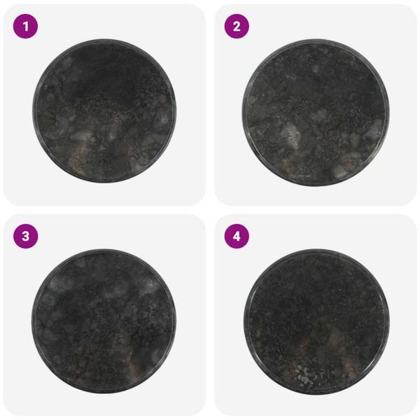 Плот за маса, черен, Ø50x2,5 см, мрамор