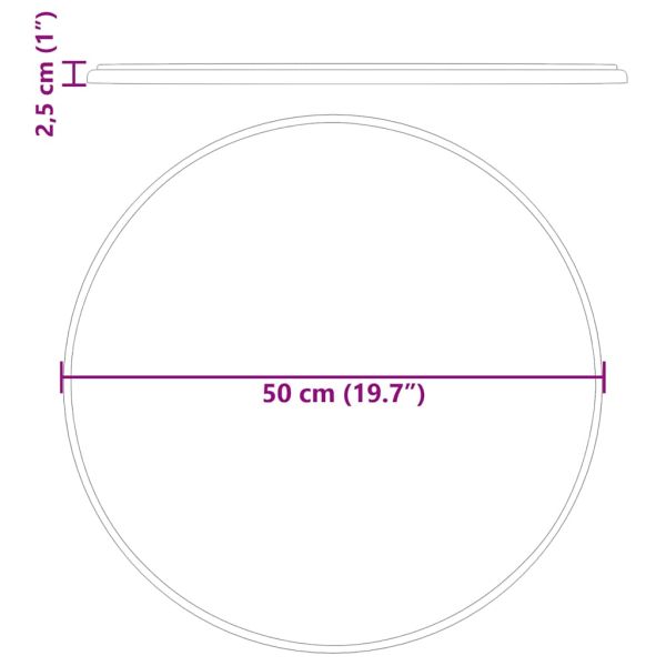 Плот за маса, сив, Ø50x2,5 см, мрамор