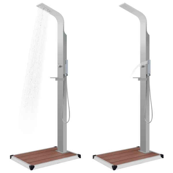 Градински душ с корито, WPC, неръждаема стомана