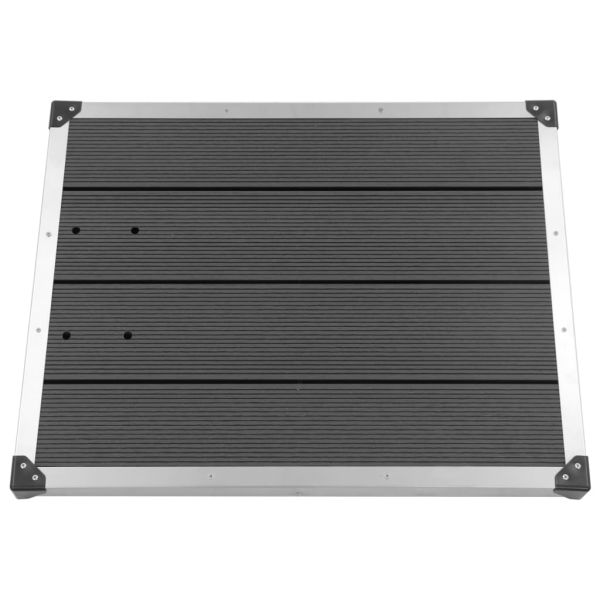 Градински душ със сива основа, 225 см, неръждаема стомана