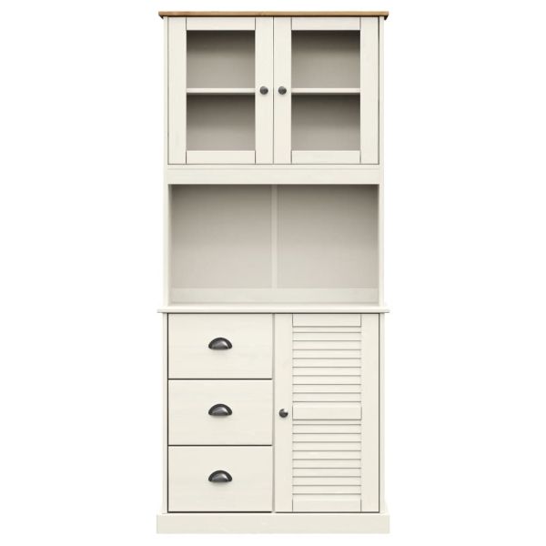 Висок шкаф VIGO, бял, 78x40x175 см, бор масив