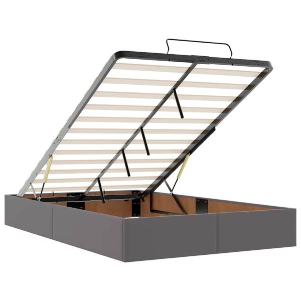 Османска легло с матрак, сиво, 120x200 см, изкуствена кожа