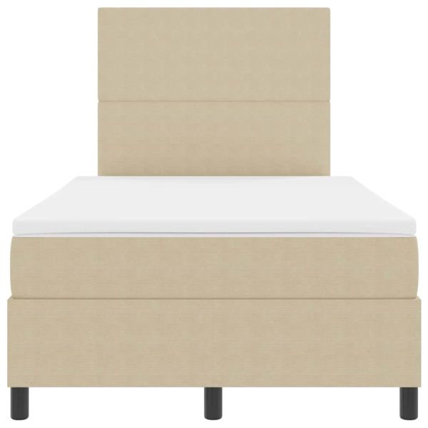 LED кутия за пружини с легло Светлосив и бял 120 x 200 cm