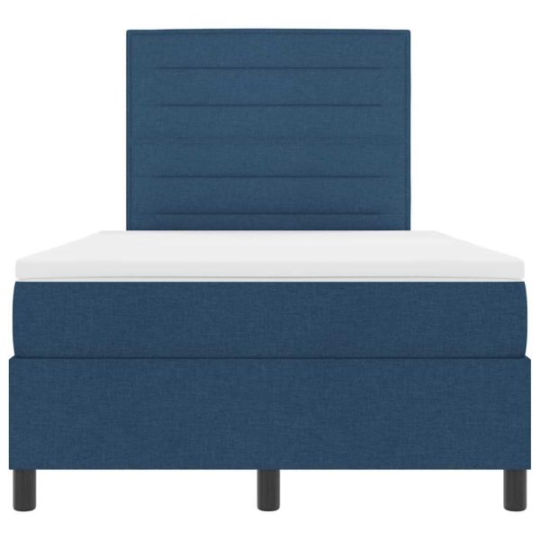 Легло с пружинирана основа с матрак Синьо 120 x 200 cm текстил