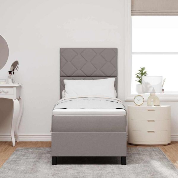 Легло с пружинирана основа с матрак Таупе 80 x 200 cm текстил