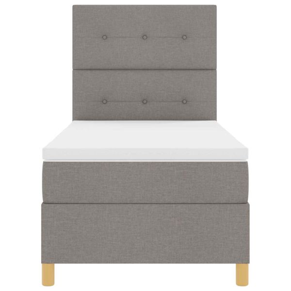 Легло с пружинирана основа с матрак Таупе 80 x 200 cm текстил