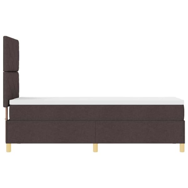 Легло с пружинирана основа Тъмен кафяв 80 x 200 cm текстил
