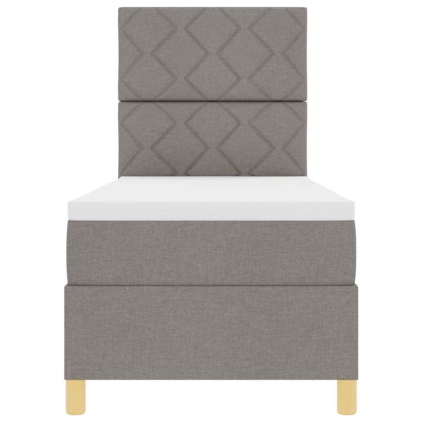 Легло с пружинирана основа с матрак Таупе 80 x 200 cm текстил