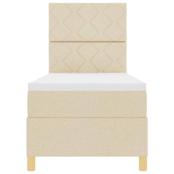 Легло с пружинирана основа с матрак Крем 80 x 200 cm текстил