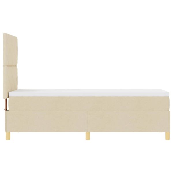 Легло с пружинирана основа с матрак Крем 80 x 200 cm текстил