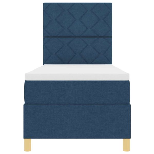 Легло с пружинирана основа с матрак Синьо 80 x 200 cm текстил