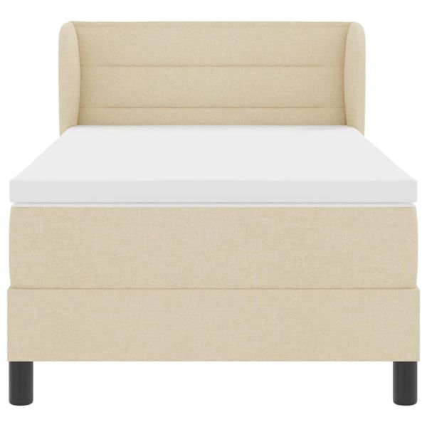 Легло с пружинирана основа с матрак Крем 80 x 200 cm текстил