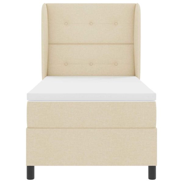 Легло с пружинирана основа с матрак Крем 80 x 200 cm текстил