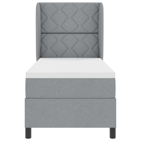 Легло с пружинирана основа Светлосиво 80 x 200 cm текстил