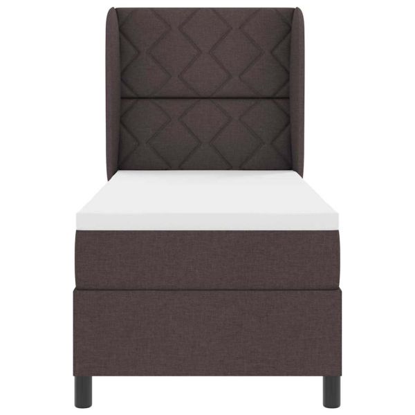 Легло с пружинирана основа Тъмнокафяв 80 x 200 cm текстил