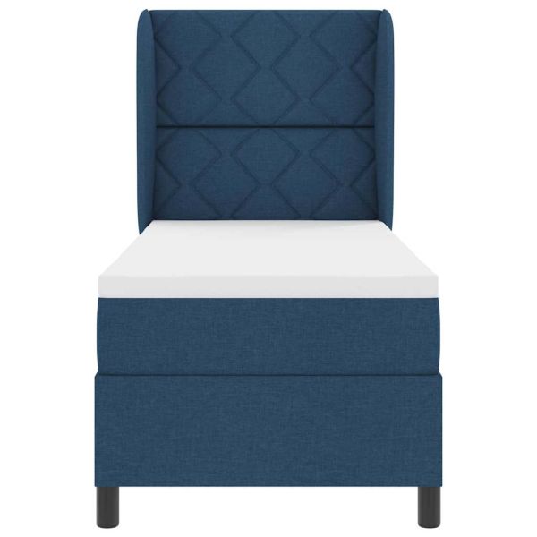 Легло с пружинирана основа с матрак Синьо 80 x 200 cm текстил