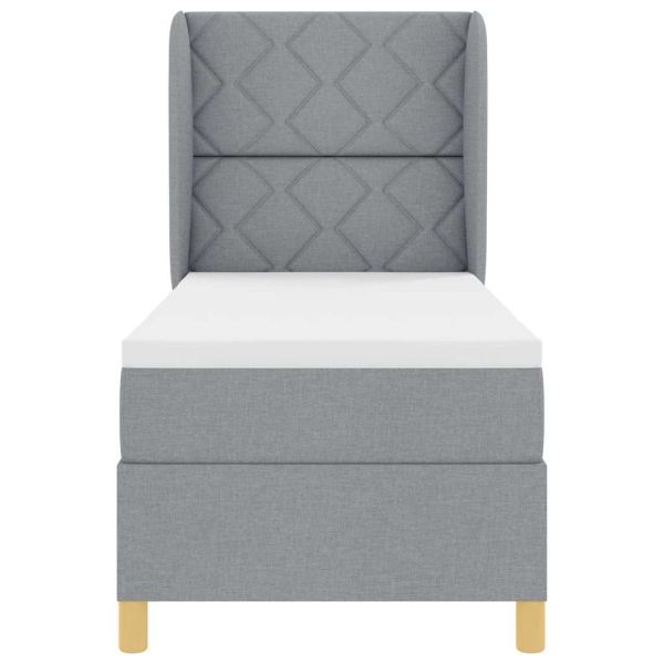 Кутия със спална основа и матрак Тъмен Сив 90x190 см Светлосиво