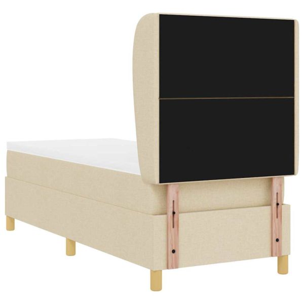 Кутия със спална основа и матрак Тъмен Сив 90x190 см Крем