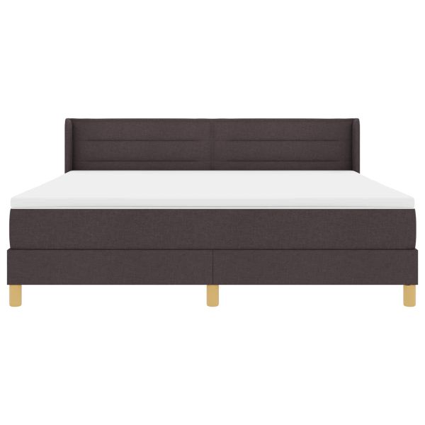 Легло с пружинирана основа Тъмен кафяв 200 x 180 cm Полиестер
