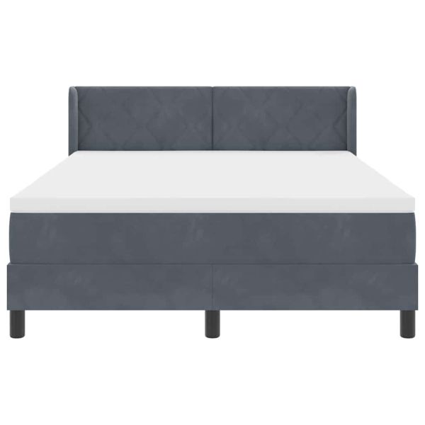 Легло с пружинирана основа Тъмен сив 190 x 140 см Полиестер