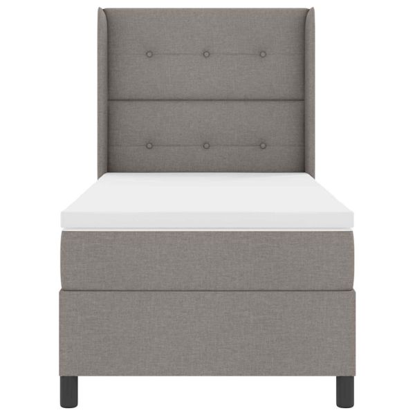 Легло с пружинирана основа с матрак Таупе 80 x 200 cm текстил