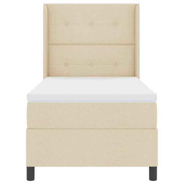 Легло с пружинирана основа с матрак Крем 90 x 190 cm текстил