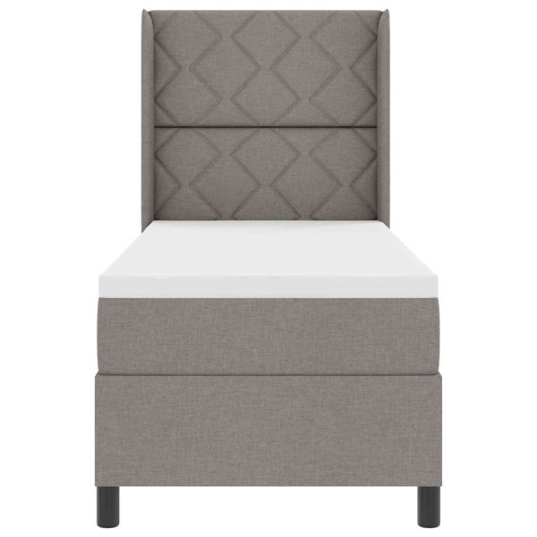 Легло с пружинирана основа с матрак Таупе 80 x 200 cm текстил