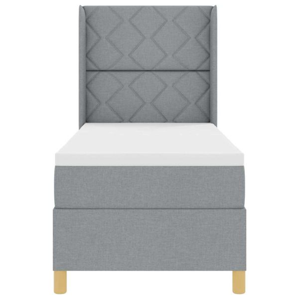 Легло с пружинирана основа Светлосиво 80 x 200 cm текстил